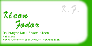 kleon fodor business card